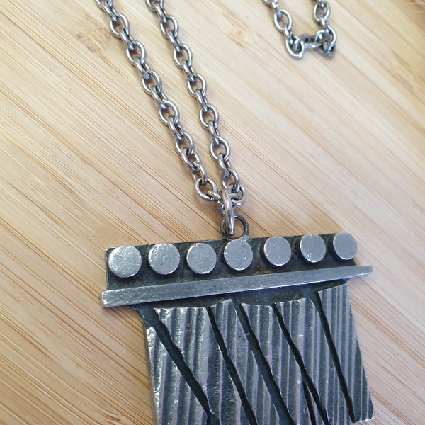 RUNE TENNESMED 1960's Vintage Pewter Necklace