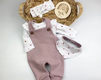 Romper dungarees baby made of waffle jersey