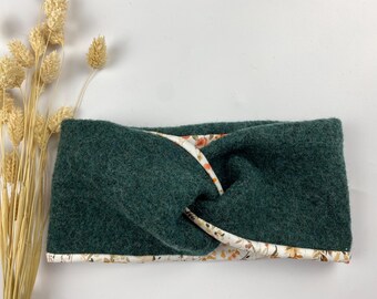 Headband Wool Walk for Children and Adults green/Flowers
