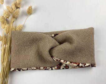 Headband Wool Walk for Children and Adults beige/Cocoa Flower