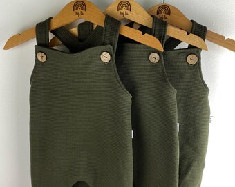 Baby romper/dungaree made of waffle jersey, grows with the child