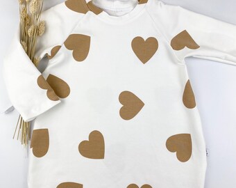 Sweat Dress Baby Girl Hearts Long Sleeve