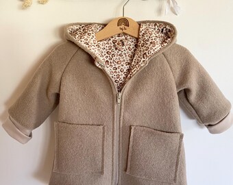 Walk jacket beige / Leo 100% new wool jacket baby and children