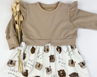 Girly Sweater Top for Baby Girls “Beary Much…”