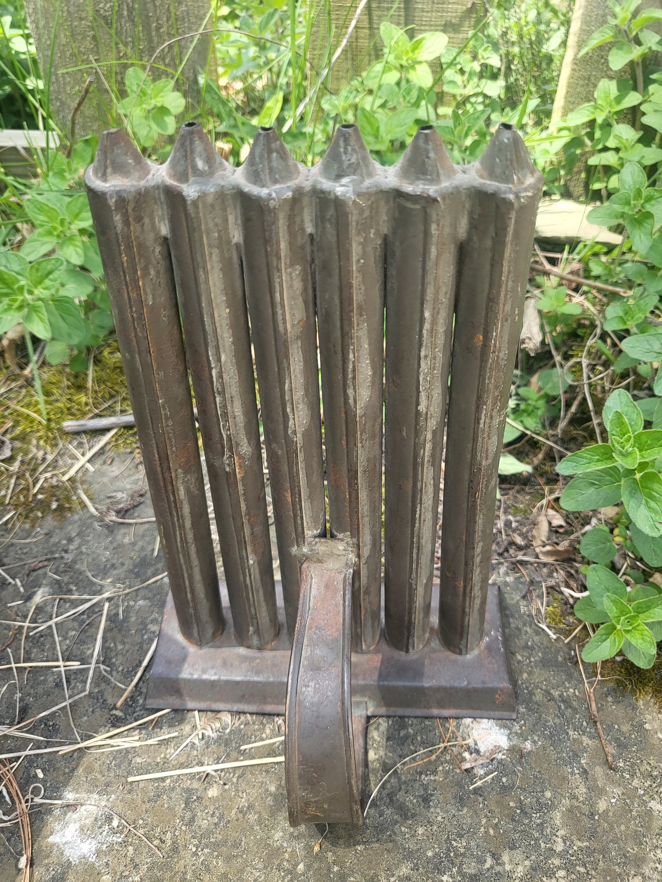 Antique tin candle mold 5 taper / vintage taper candle mould / hand, Sunflower Hill Market