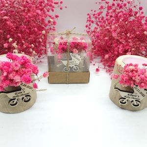 Bomboniere per candele in legno sfuse per baby shower fatte a mano / Candele per feste in legno sfuse / Proposta di candele rustiche / Portacandele unici