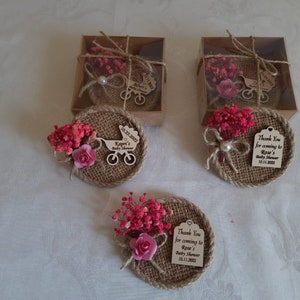 Handmade Baby Shower Magnet Favors | Unique Favors | Babyshower Magnet Favors | Jute Magnet Gifts | Thank You Favors | Personalized Favors |