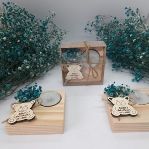 Handmade Baby Shower Bulk Wooden Candle Favors | Unique Favors | Baptism Rustic Wooden Candle Favors | Tealight Holders | Thank You Favors