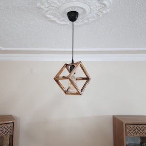 Wood Pendant Light | Mid Century Modern | Handmade Lamp | Ceiling Lamp | Chandelier Lighting | Wooden Rustic | Wood Lampshade | Lamp Shade