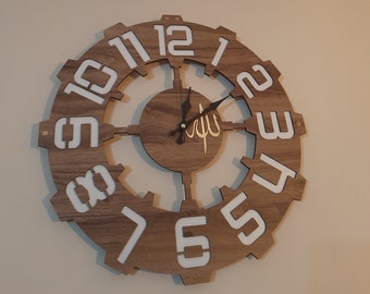 Islamic Wooden Wall Clock: Muslim Home Decor (50cm x 50cm)