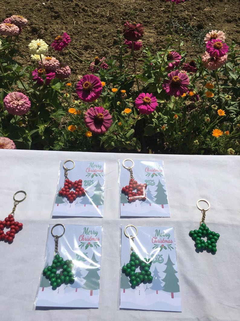Red Star Keychain Personalized Christmas Star Keychain: Holiday Party Favors, 2025 New ...