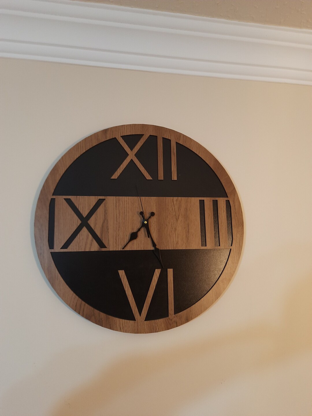 Handmade Wooden Clock, Wooden Clock Wall Decor, Wooden Large Wall Clock