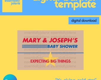 Costco Inspired Baby Shower Banner Template | Customizable Party Sign (Digital Download)