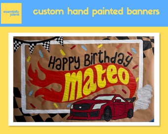 Hand Painted Custom Banner | Personalized Party Sign | Birthday, Baby Shower, Bridal Shower, Graduation, Sports, Bachelorette Wedding Decor