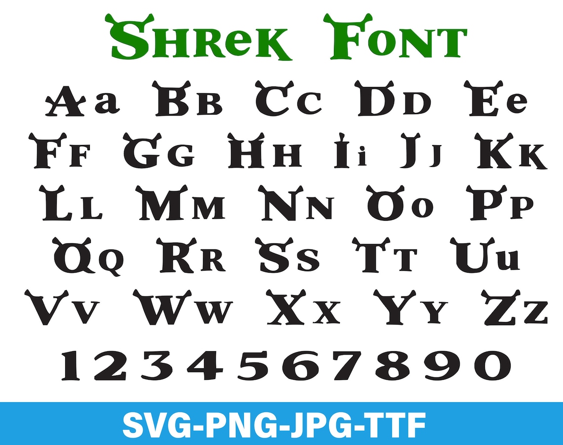 Shrek Font Shrek Letters Shrek Alphabet Svg Shrek Svg - Etsy