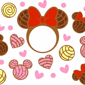 Lindo corazón en forma de mickey conchas/ mickey conchas/ minnie mouse valentines/ cup wrap svg/ valentines svg/ cafecito y chisme