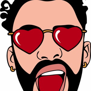 Bad bunny heart sunglasses file (png, svg, jpg)digital download only/valentines files/ heart shape digital download/ svg valentines