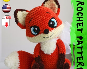 Crochet Pattern | Goldie the Fox | PDF |  | plush stuffed toy | plush yarn | diy tutorial | amigurumi baby toy