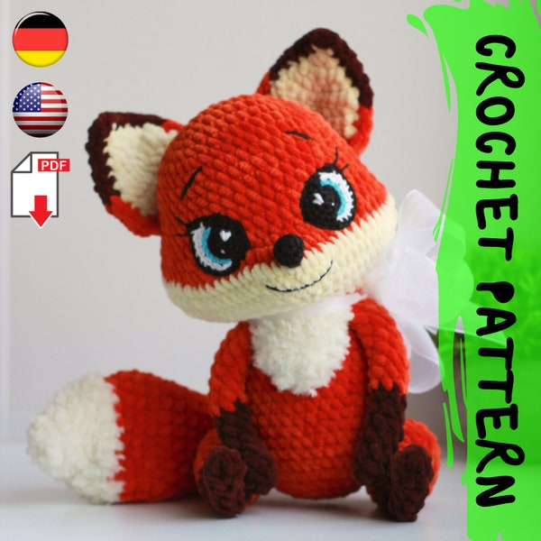 Crochet Pattern | Goldie the Fox | PDF |  | plush stuffed toy | plush yarn | diy tutorial | amigurumi baby toy