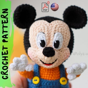 Crochet pattern | MR. Mouse Junior | PDF |   Cotton & Plush stuffed toy | easy amigurumi baby toy