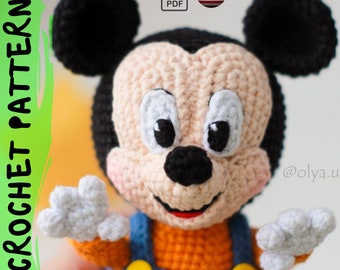 Crochet pattern | MR. Mouse Junior | PDF |   Cotton & Plush stuffed toy | easy amigurumi baby toy