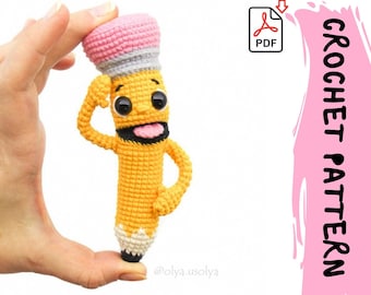 Crochet Pattern | Bobby the Pencil | PDF | ENG | stuffed toy | cotton fine yarn | diy tutorial | amigurumi toy