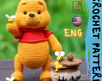Crochet pattern | Lovely teddy Bear | PDF |   Cotton & Plush stuffed toy | easy amigurumi baby toy