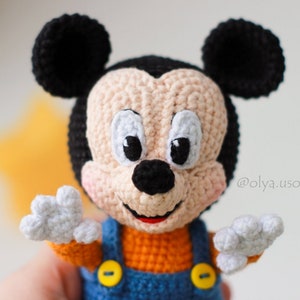 Crochet pattern Mr. and Ms. Mouse Junior PDF Cotton & Plush stuffed toy easy amigurumi baby toy image 8