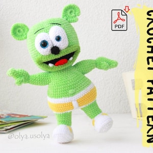 Crochet pattern | Jelly Bear | PDF | ENG  Cotton or Chenille stuffed amigurumi toy | easy amigurumi pattern by Olya Usolya
