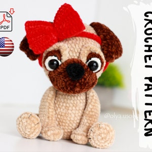 Crochet Pattern: Anabelle the Pug Dog, Amigurumi Toy (ENG/GER) PDF