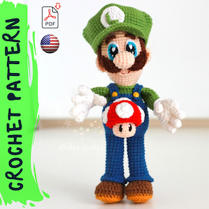 Haakpatroon | Broer Super Loodgieter | PDF |   eenvoudig amigurumi-babyspeelgoed | Knuffel van fijn of volumineus garen