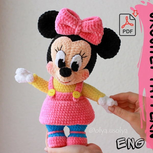 Crochet pattern | MS. Mouse Junior | PDF |   Cotton & Plush stuffed toy | easy amigurumi baby toy