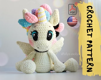 Crochet Pattern: Amigurumi Unicorn Bon-Bon (PDF)