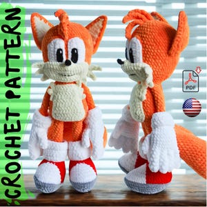 Crochet pattern | Copter-tailed Fox | PDF |   easy amigurumi baby toy | Fine or Bulky Chunky yarn stuffed toy