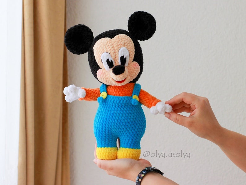 Crochet pattern Mr. and Ms. Mouse Junior PDF Cotton & Plush stuffed toy easy amigurumi baby toy image 6