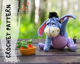 Crochet pattern | Dreamy Donkey by Olya Usolya | PDF |    | Cotton & Plush stuffed toy | easy amigurumi baby toy |