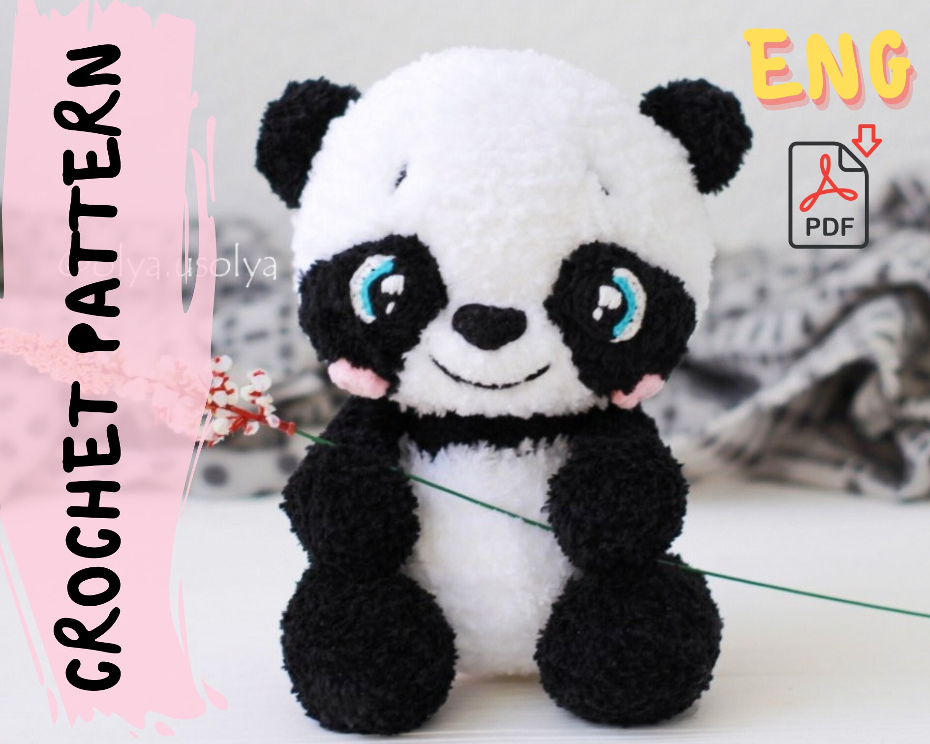 Amigurumi No Sew Panda Pattern Etsy