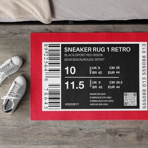 Custom Sneaker Head Rug, Personalize With Your Own Details, Sneakerhead ...