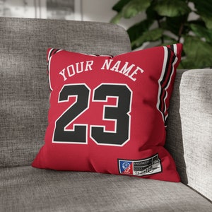 Custom Basketball Jersey Pillow Case, Name & Number Cushion I Personalized Sports Fan Christmas Birthday Gift For Boyfriend, Son, Husband