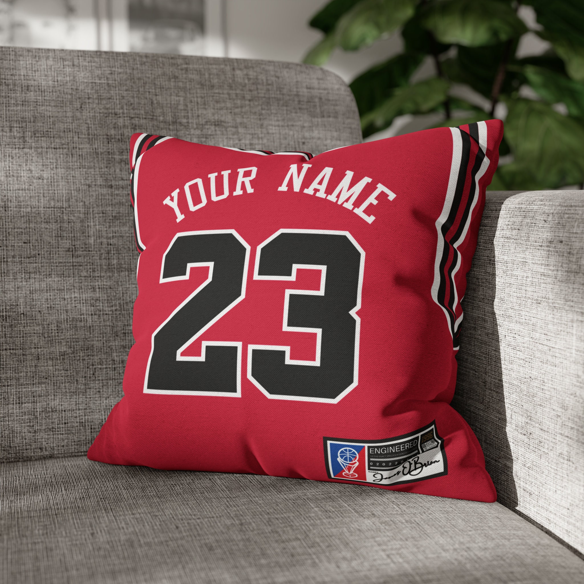 Chicago Blackhawks Personalized Colorblock Throw Pillow - Sports Unlimited