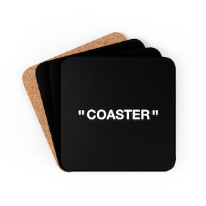 OW Inspired Cork Back Coaster (Set Of 4) BLACK Perfect Hypebeast Sneakerhead Gift I Home Decor Ideas I Gift For Boyfriend l Home Gifts