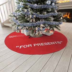 OW Inspired Round Christmas Tree Skirt I Perfect For Hypebeast Sneakerhead Family I Trendy Christmas Home Decor Ideas I Christmas Decoration