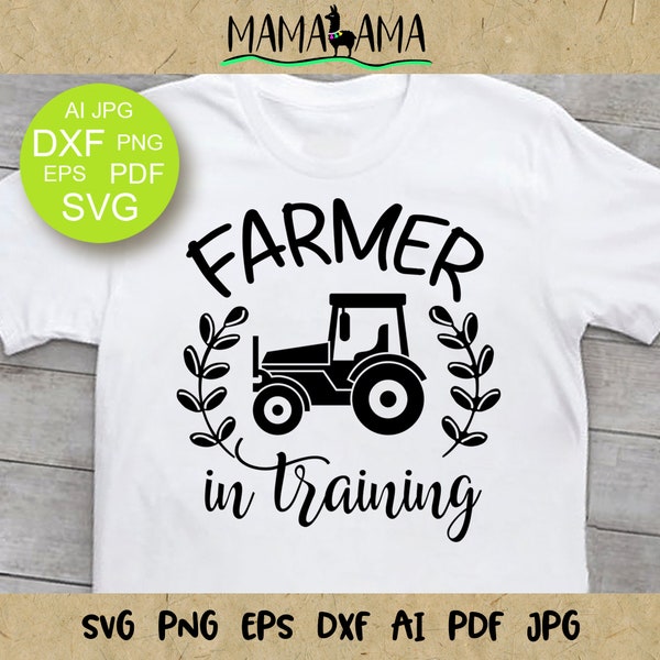 Farmer in training svg Kids tshirt design idea Kids gifts Farm house decor svg Digital downloads Farmhouse wall decor