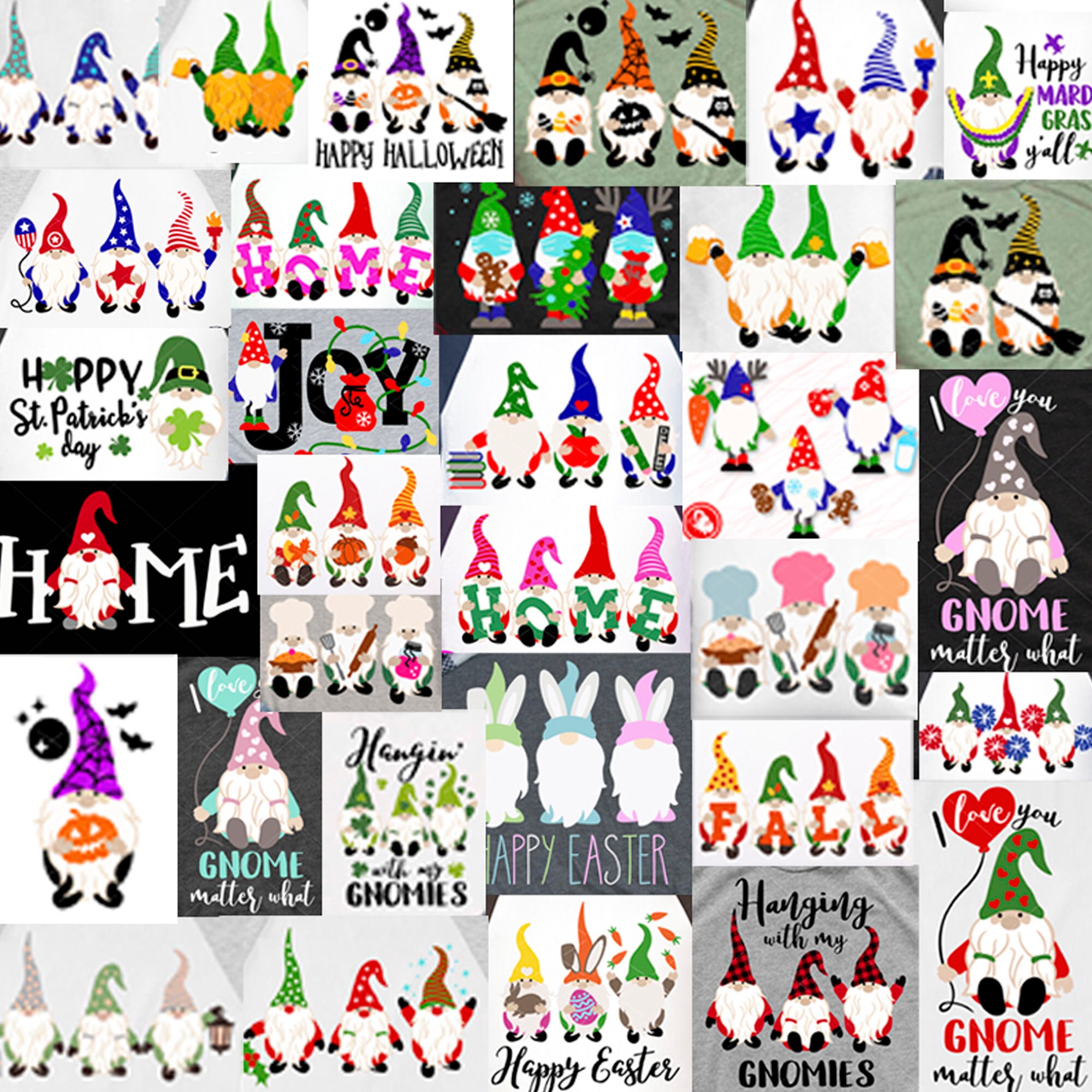 Big Bundle Gnomes SVG & PDF, Gnome Cut File, Best Seller. Cricut Crafts ...