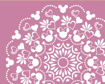 Mandala Disneyworld svg Minnie ears, Magical kingdom trip, Birthday cards svg, Family cruise, Digital downloads