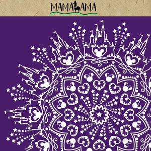 Mandala Disneyworld svg Minnie oren, Magisch koninkrijk kasteel, Meisjesreis ontwerp, Verjaardagskaarten svg, Familiecruise, Digitale downloads