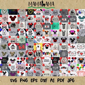 Mega Bundle 200 svg Magical Kingdom art Cricut projets Cruise t shirts design Téléchargements numériques