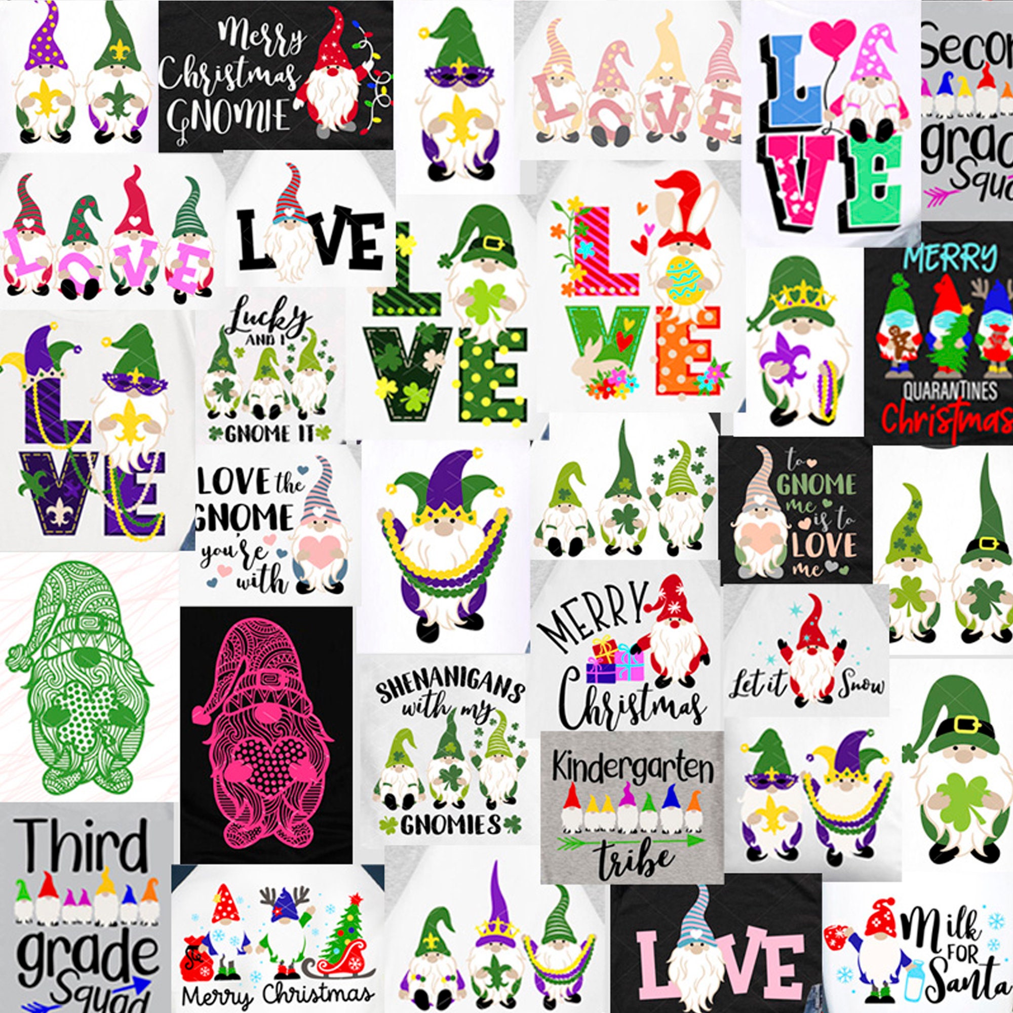 Big Bundle Gnomes SVG & PDF, Gnome Cut File, Best Seller. Cricut Crafts ...