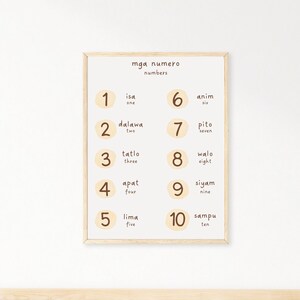 Minimal and Aesthetic Filipino Tagalog *NUMBERS* Poster Digital Download