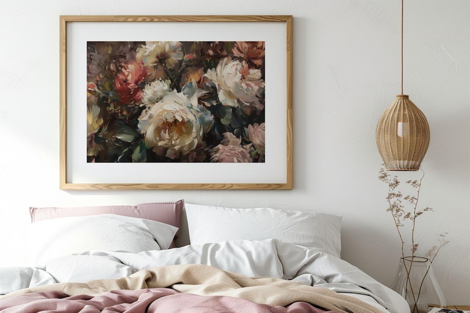 Vintage Moody Peonies Art Bundle | Dark Floral Art | Rustic Peonies Art ...